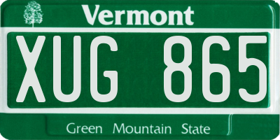 VT license plate XUG865