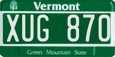 VT license plate XUG870