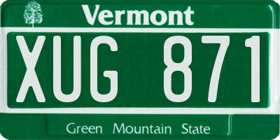 VT license plate XUG871