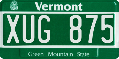 VT license plate XUG875