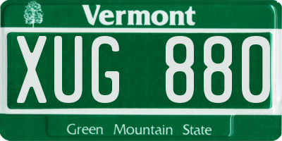 VT license plate XUG880