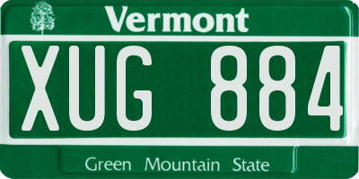 VT license plate XUG884