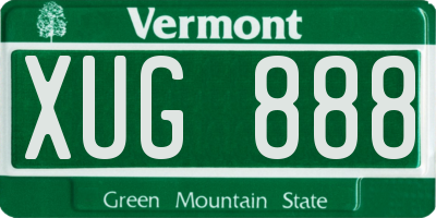 VT license plate XUG888