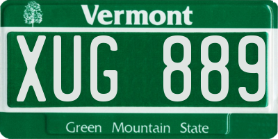 VT license plate XUG889