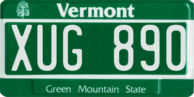 VT license plate XUG890