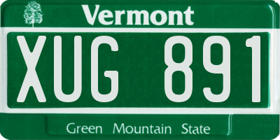 VT license plate XUG891