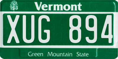 VT license plate XUG894