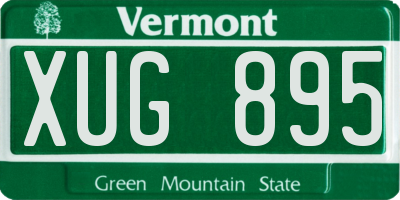 VT license plate XUG895