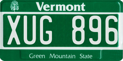 VT license plate XUG896