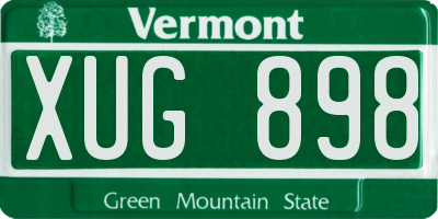 VT license plate XUG898
