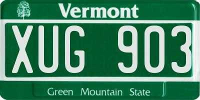 VT license plate XUG903
