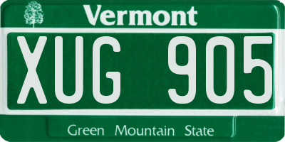 VT license plate XUG905