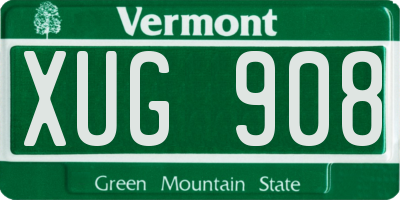 VT license plate XUG908