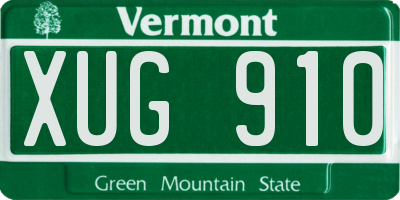 VT license plate XUG910