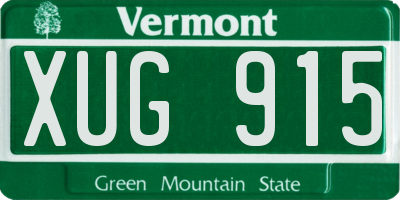 VT license plate XUG915
