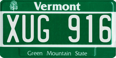 VT license plate XUG916