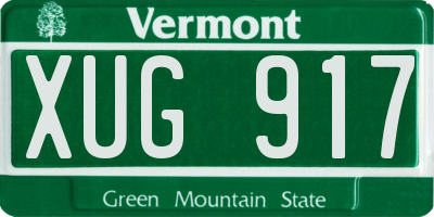 VT license plate XUG917