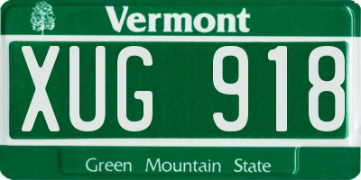 VT license plate XUG918