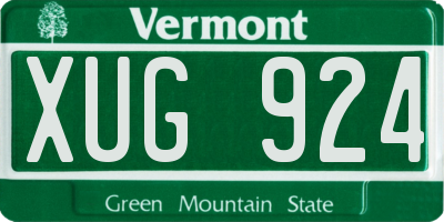 VT license plate XUG924