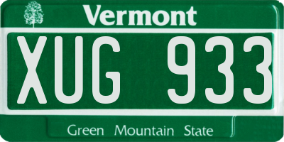 VT license plate XUG933