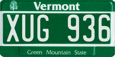 VT license plate XUG936