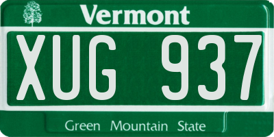 VT license plate XUG937