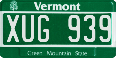 VT license plate XUG939