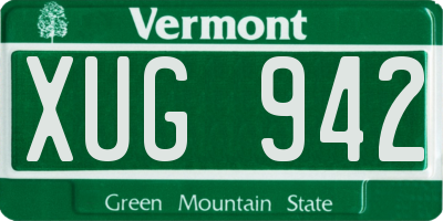 VT license plate XUG942
