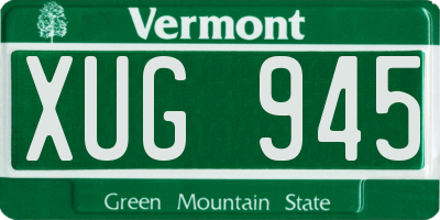 VT license plate XUG945