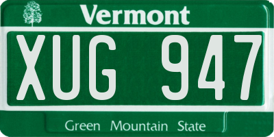 VT license plate XUG947