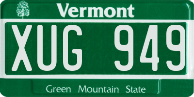 VT license plate XUG949