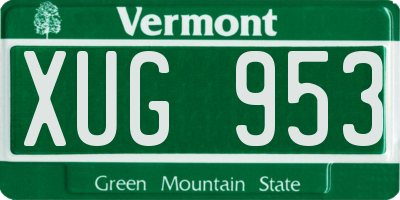 VT license plate XUG953