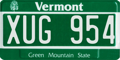 VT license plate XUG954