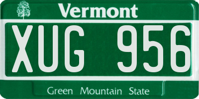 VT license plate XUG956
