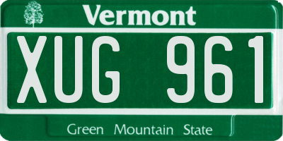 VT license plate XUG961