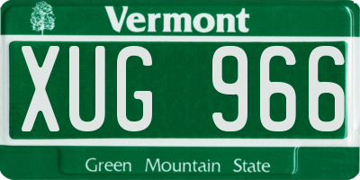 VT license plate XUG966