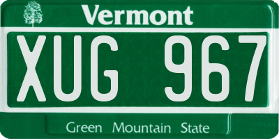VT license plate XUG967