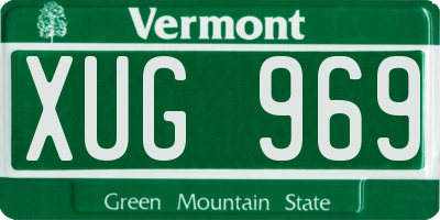 VT license plate XUG969
