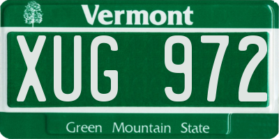 VT license plate XUG972