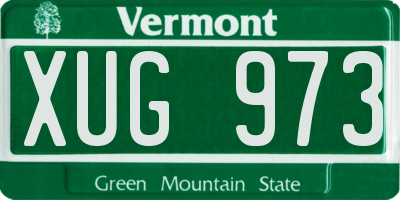 VT license plate XUG973