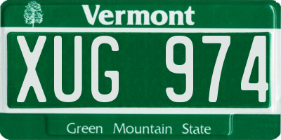 VT license plate XUG974