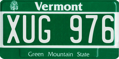 VT license plate XUG976