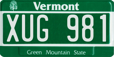 VT license plate XUG981