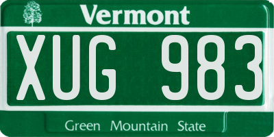 VT license plate XUG983