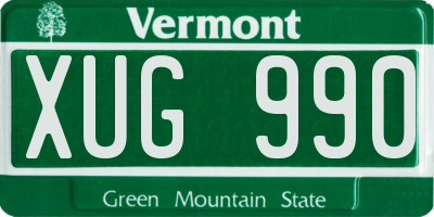 VT license plate XUG990