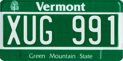 VT license plate XUG991
