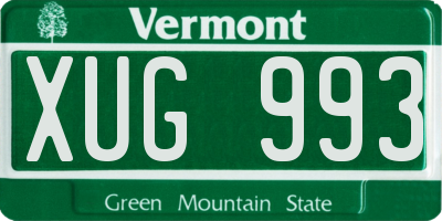 VT license plate XUG993