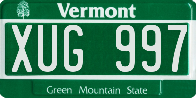 VT license plate XUG997