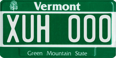VT license plate XUH000