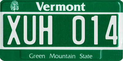 VT license plate XUH014